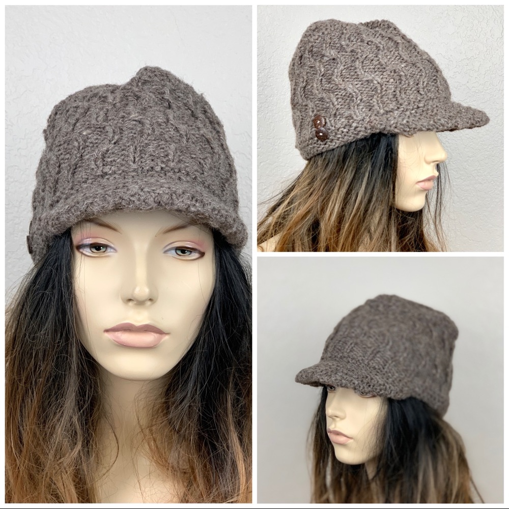 Wool Brim Beanie Light Brown